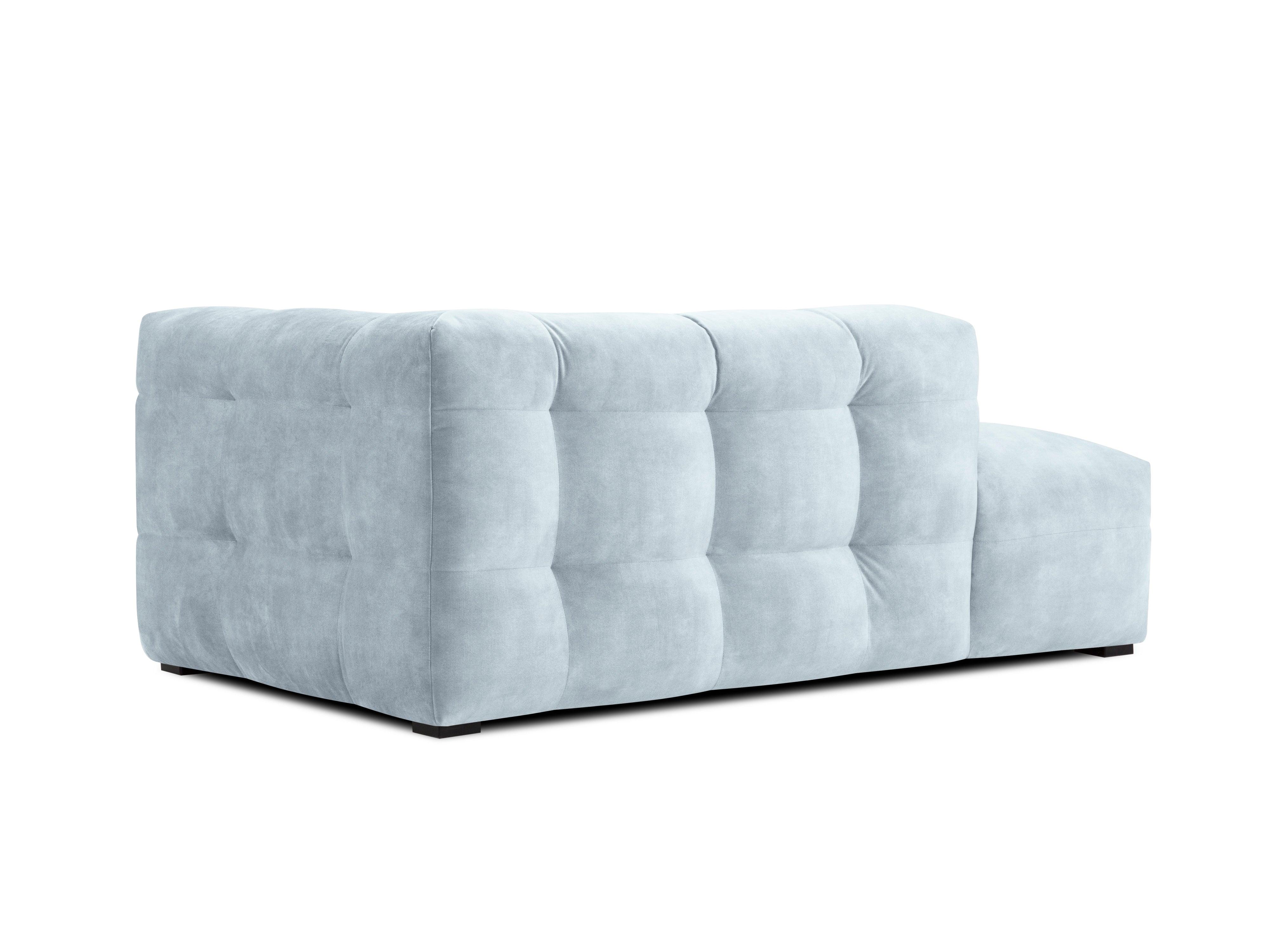 Velvet chaise longue left VESTA light blue - Eye on Design