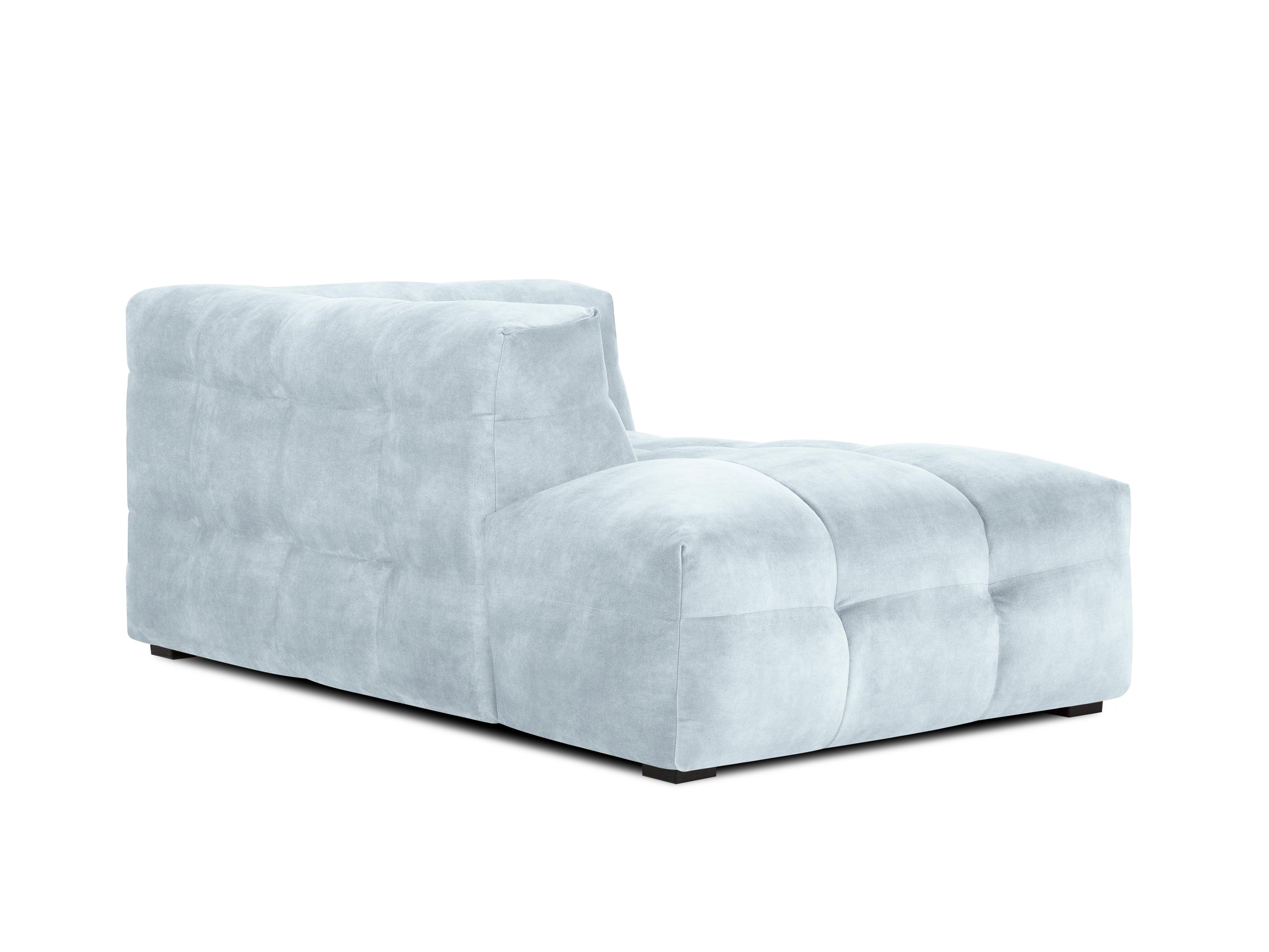 Velvet chaise longue left VESTA light blue - Eye on Design