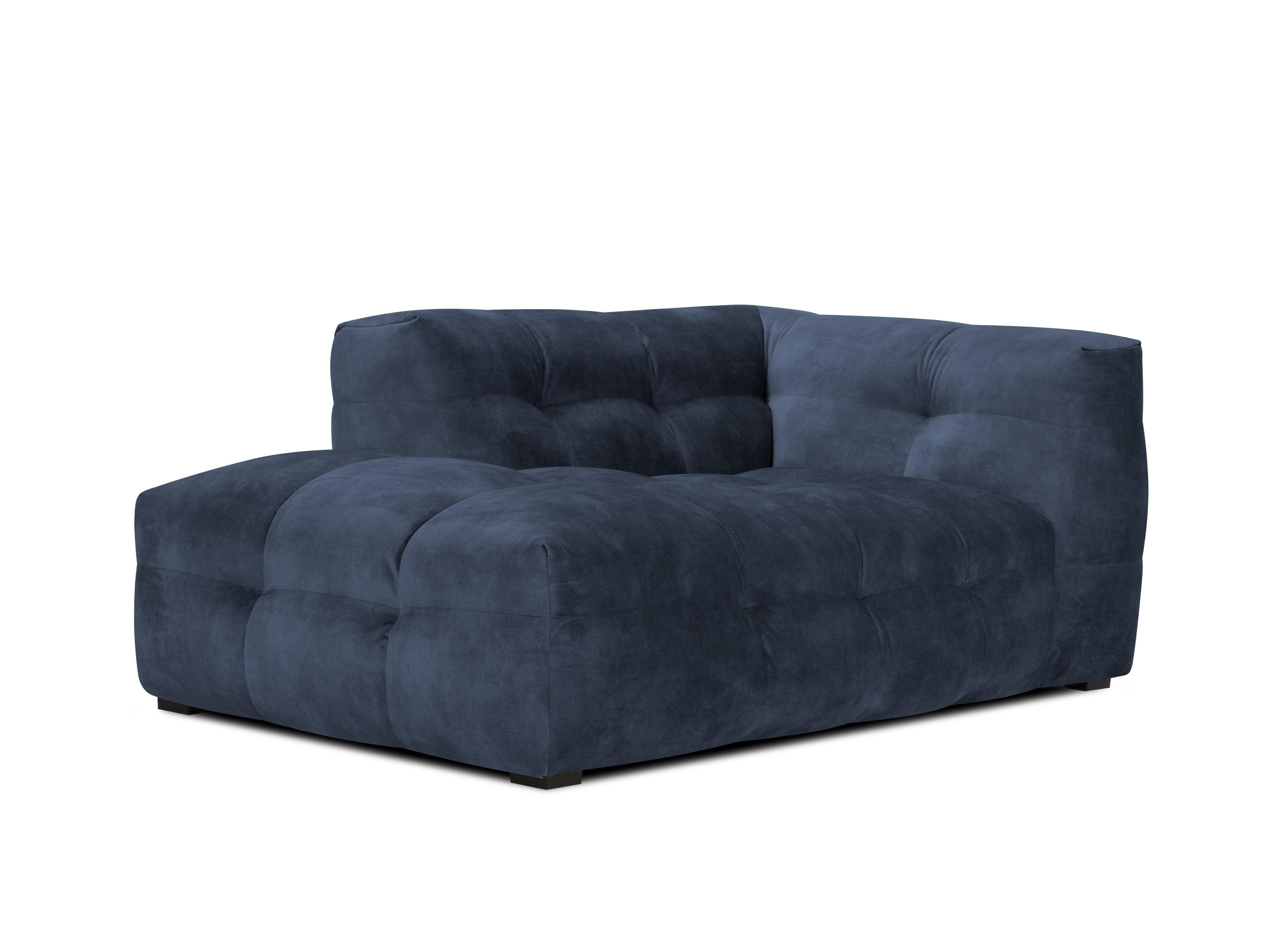 Velvet chaise longue left VESTA royal blue - Eye on Design