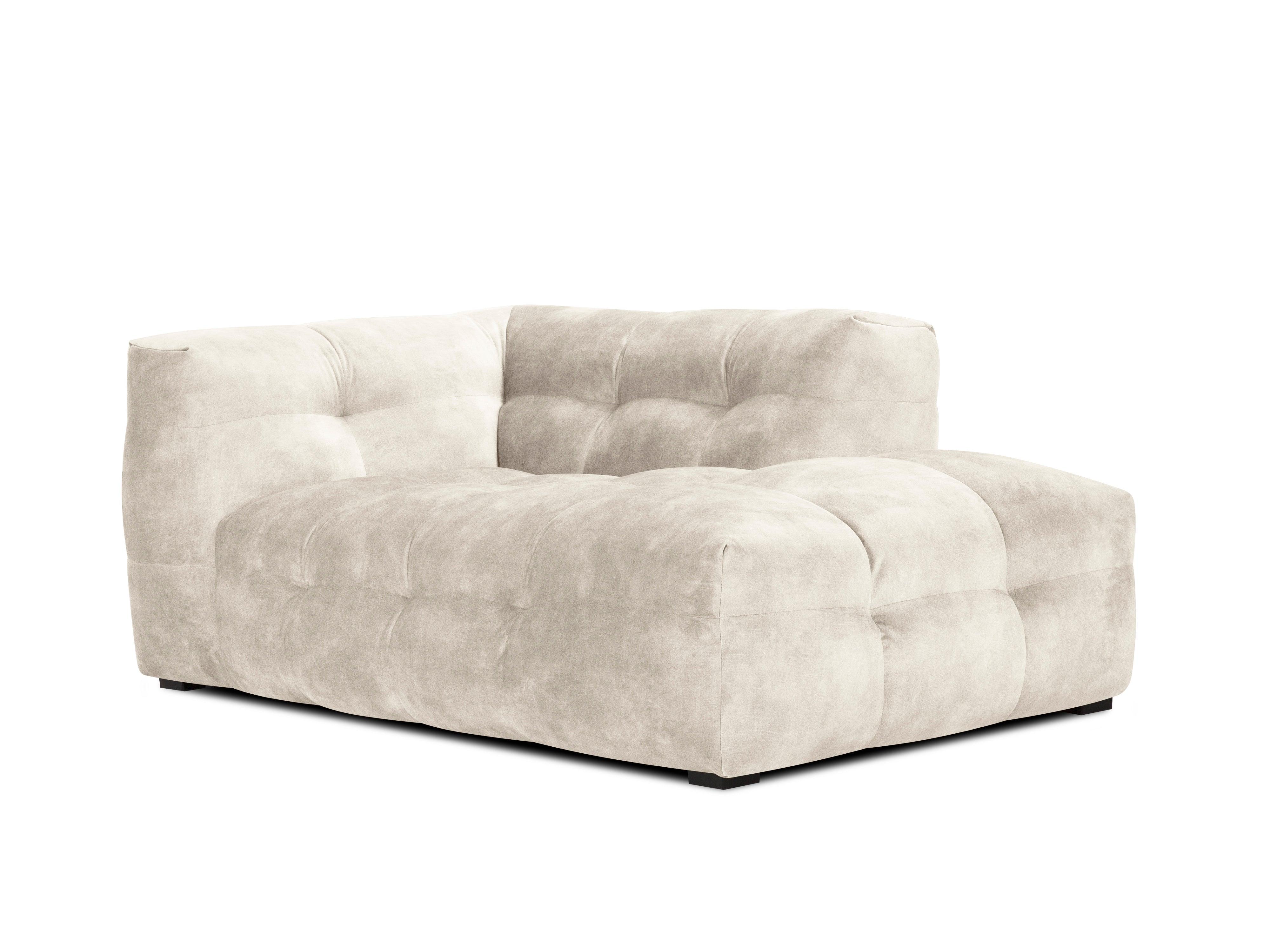 Velvet chaise longue right VESTA beige - Eye on Design