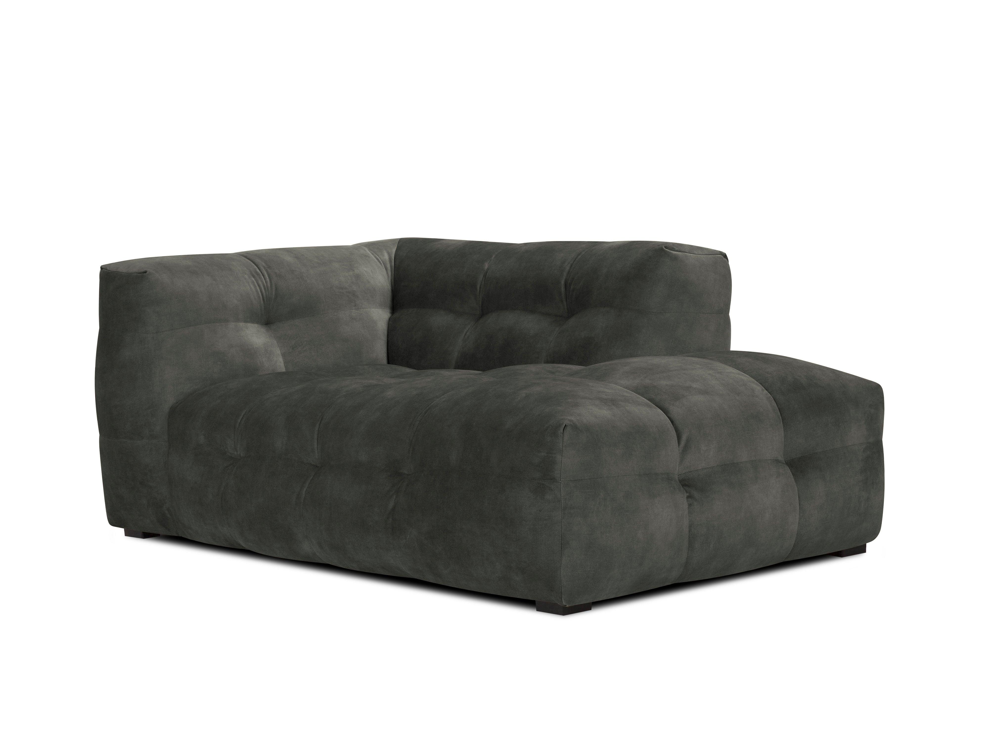 Velvet chaise longue VESTA dark grey - Eye on Design