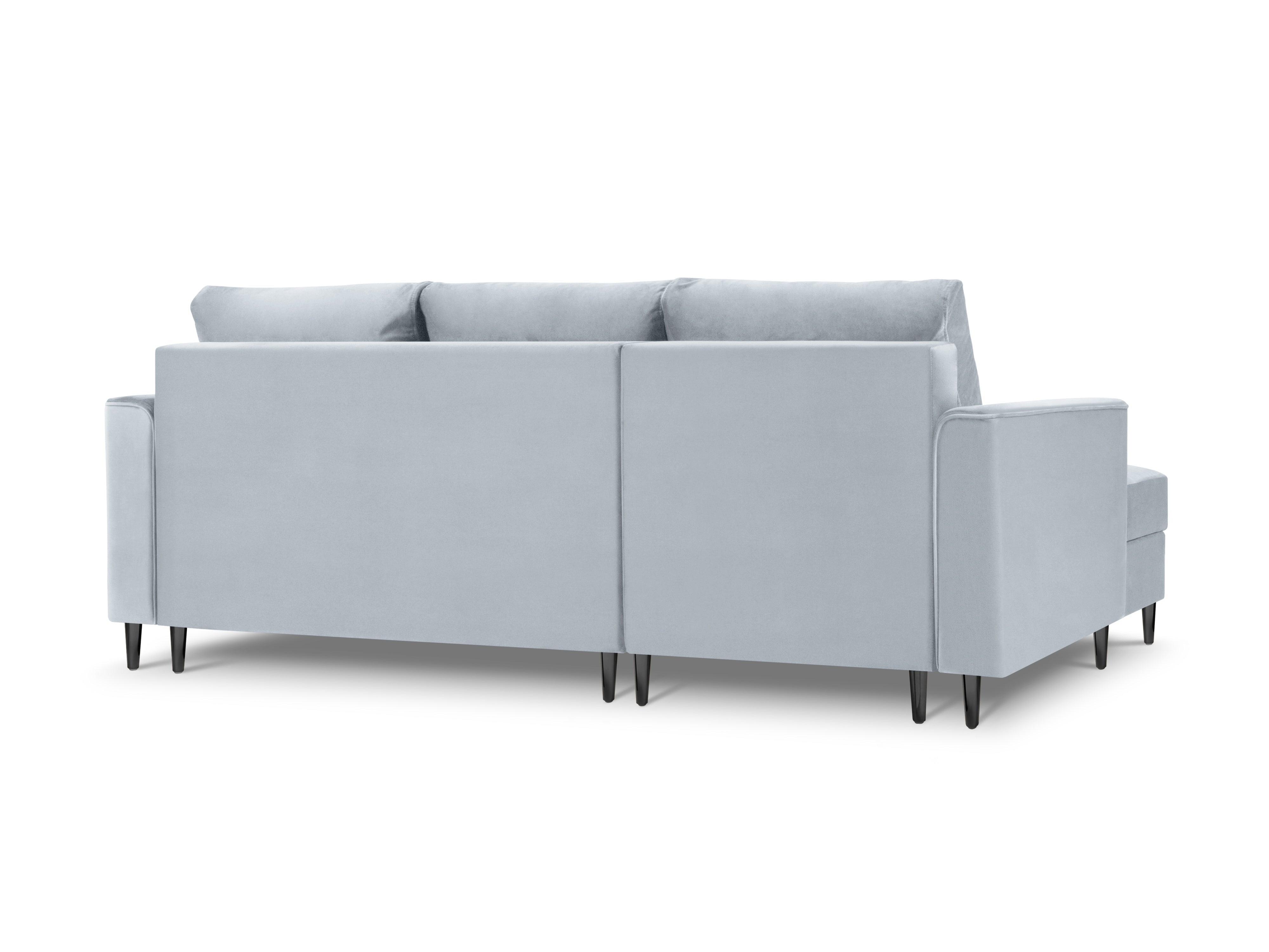 Velvet Left Corner Sofa With Bed Function And Box, "Cartadera", 4 Seats, 225x147x90
Made in Europe, Mazzini Sofas, Eye on Design