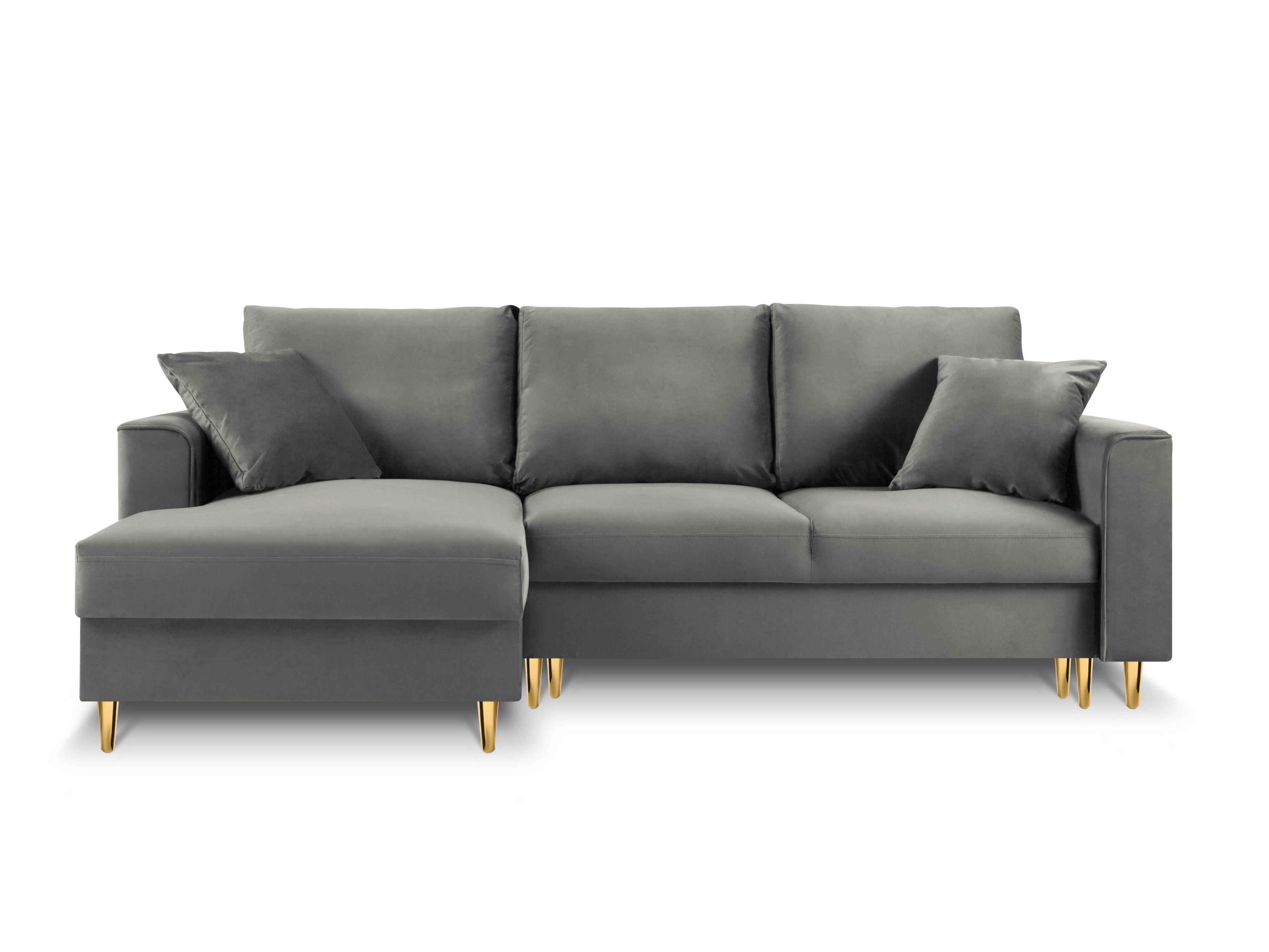 Velvet Left Corner Sofa With Bed Function And Box, "Cartadera", 4 Seats, 225x147x90
Made in Europe, Mazzini Sofas, Eye on Design