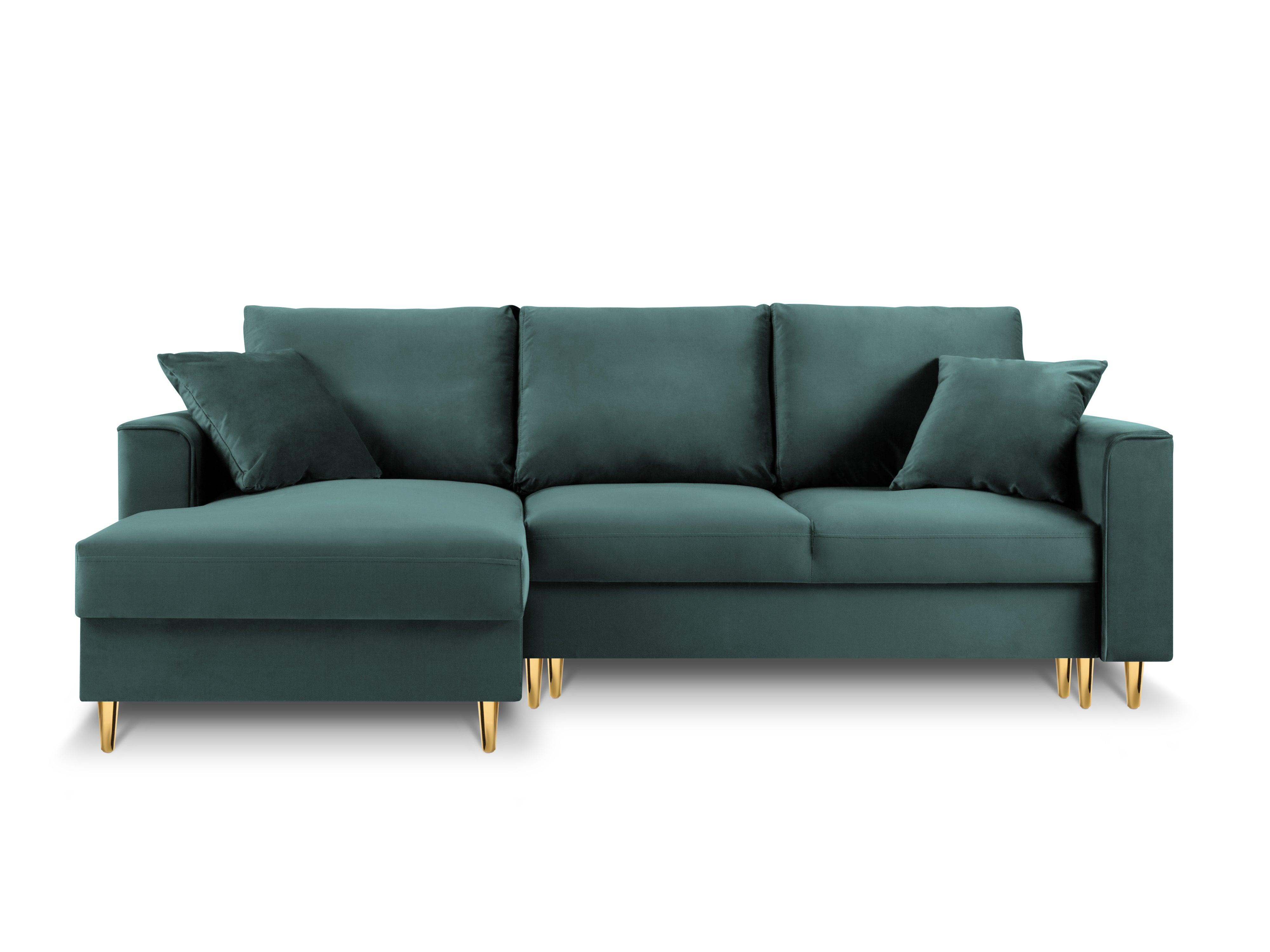 Velvet Left Corner Sofa With Bed Function And Box, "Cartadera", 4 Seats, 225x147x90
Made in Europe, Mazzini Sofas, Eye on Design