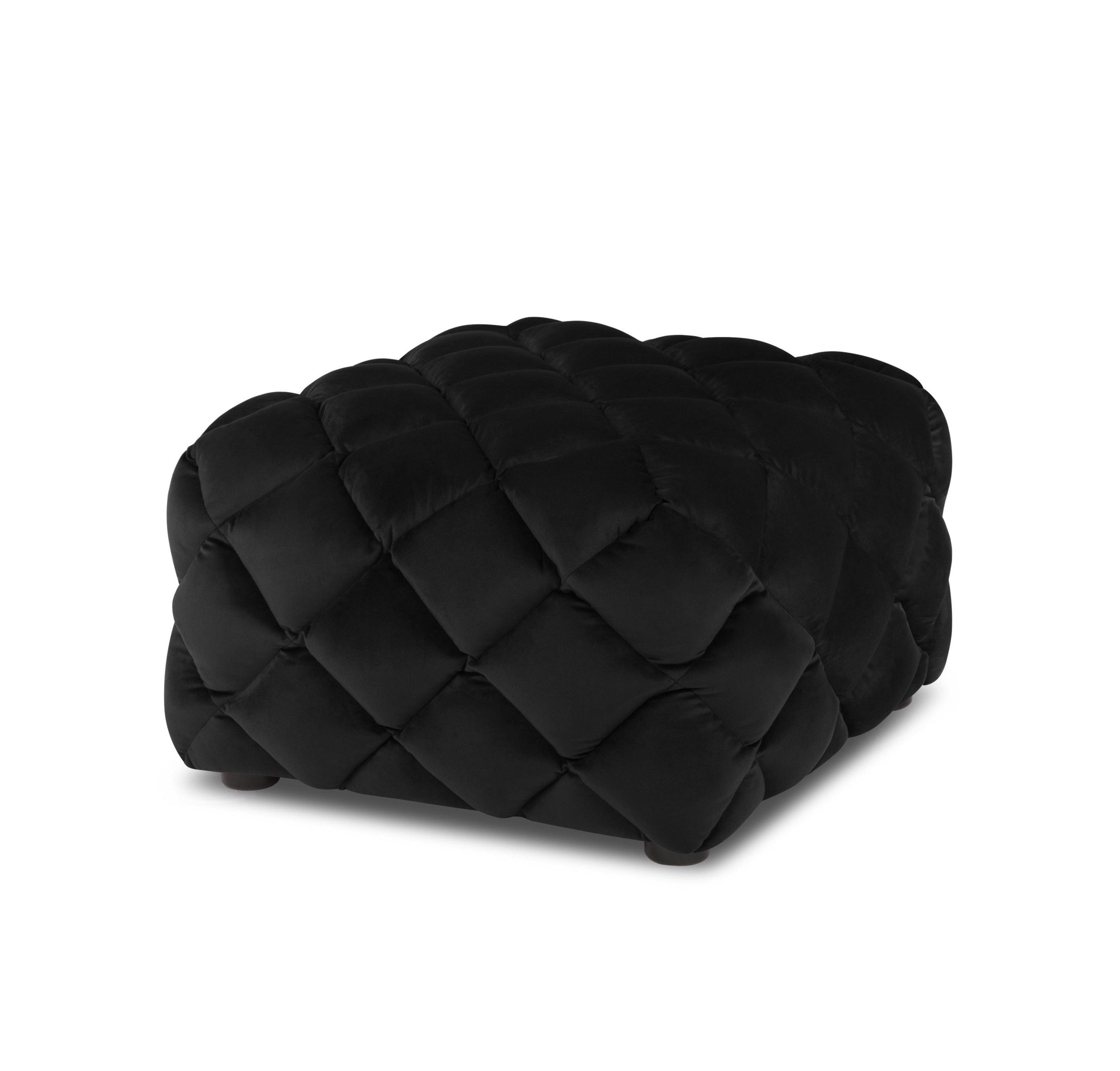 Velvet pouffe FLANDRIN black - Eye on Design