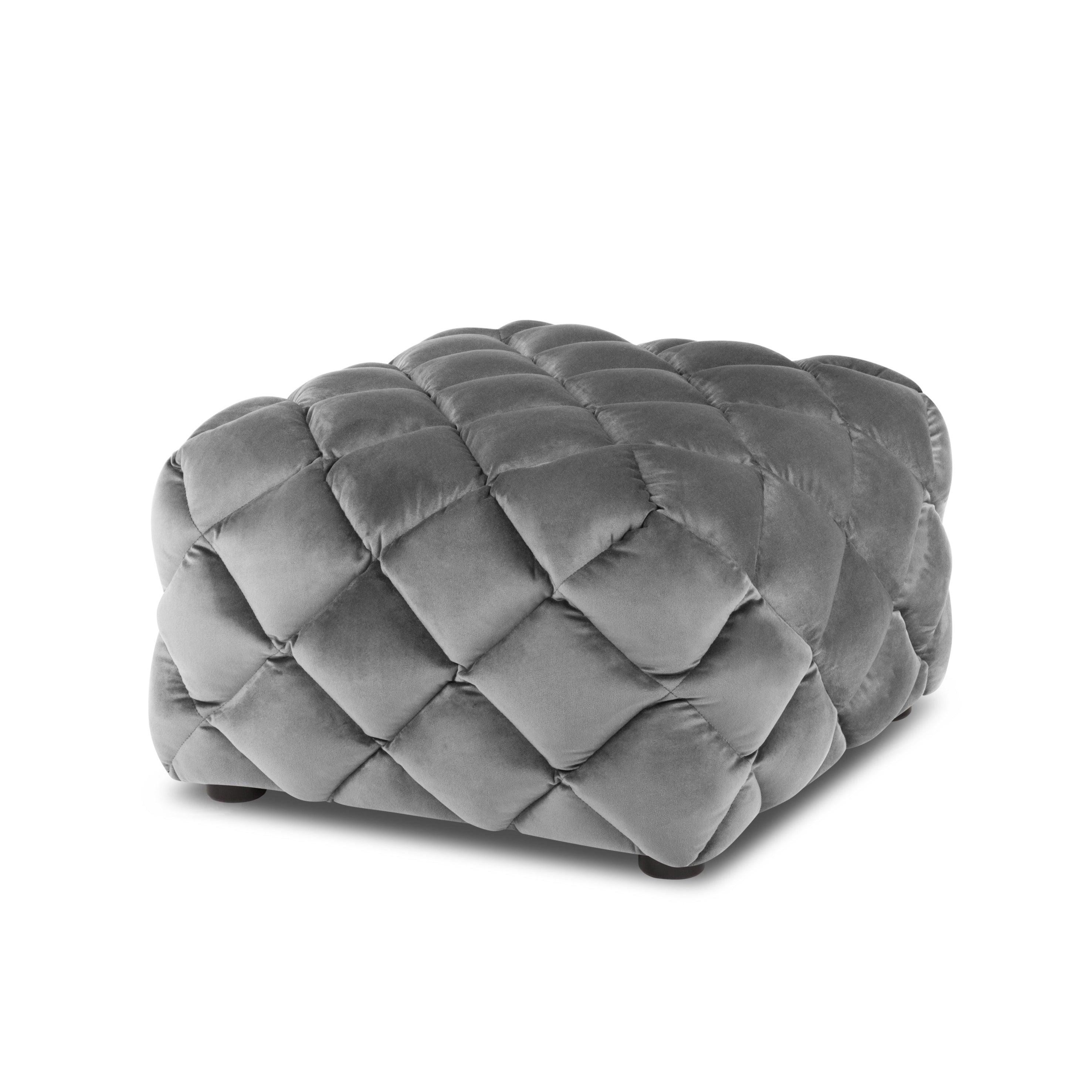 Velvet pouffe FLANDRIN grey - Eye on Design