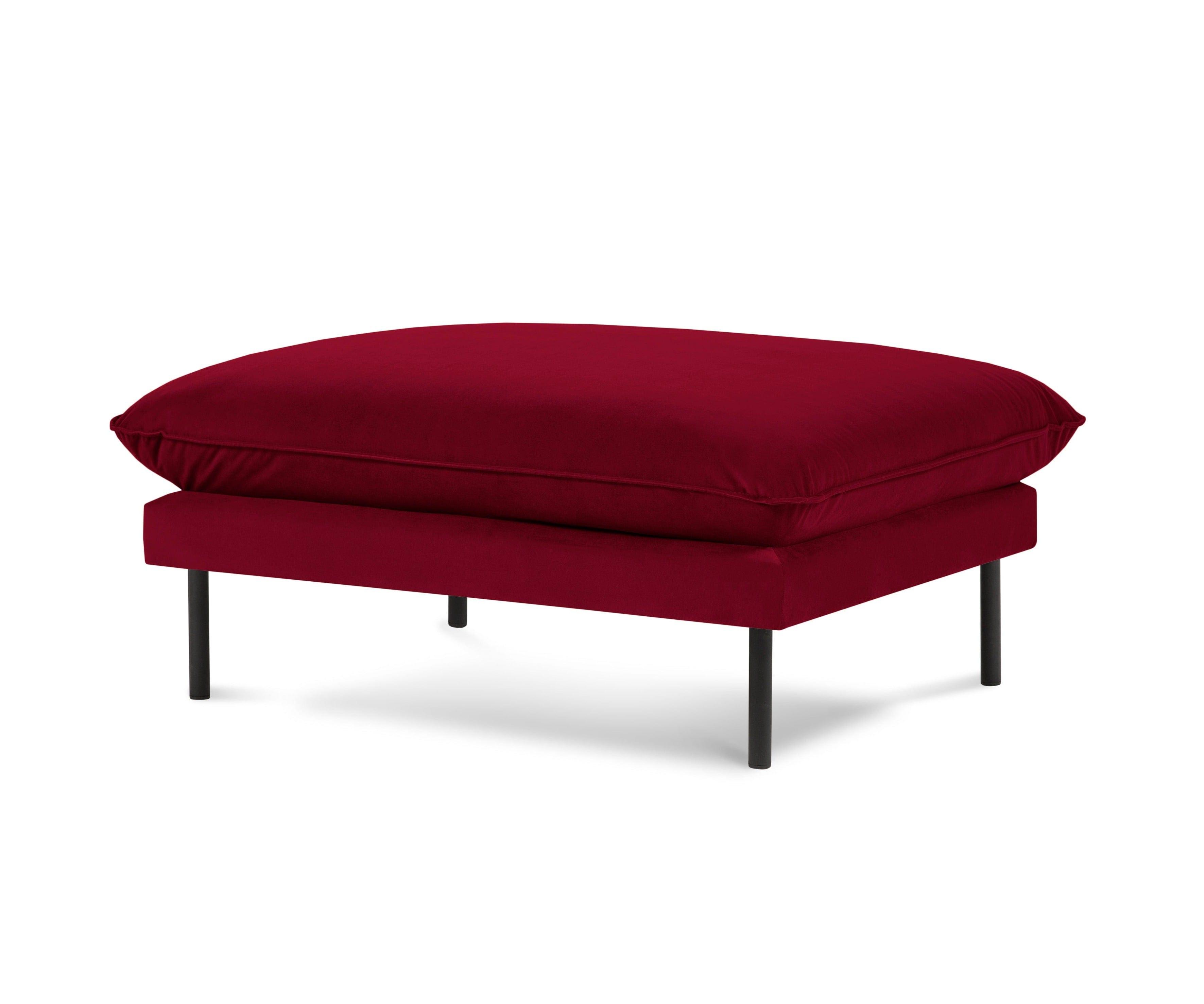 Velvet pouffe VIENNA maroon with black base - Eye on Design