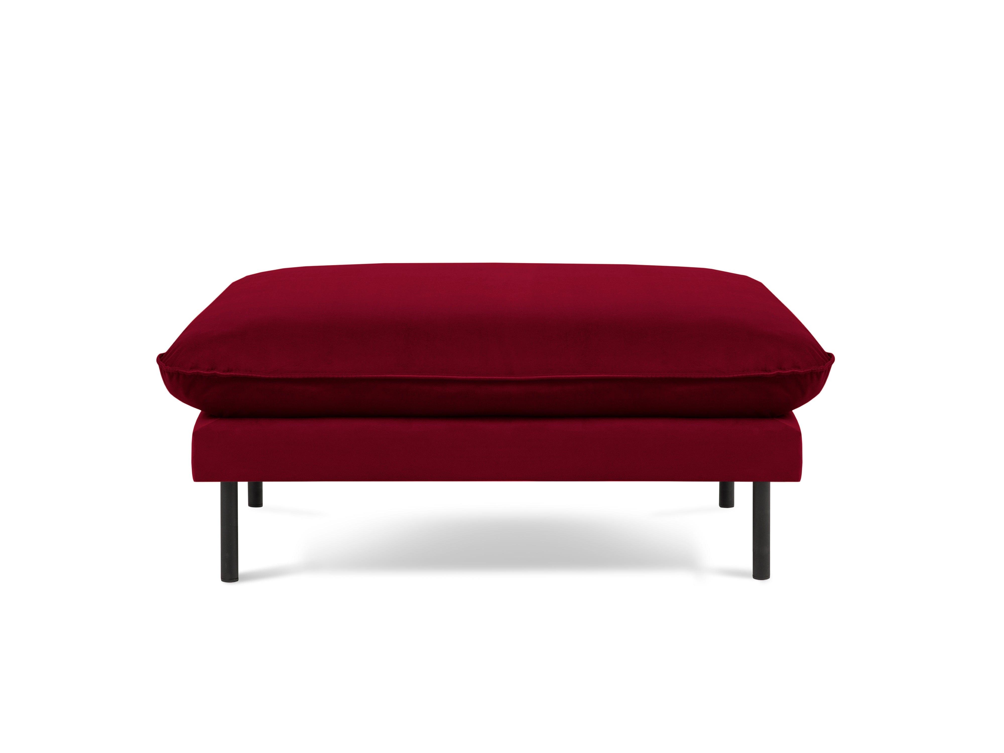 Velvet pouffe VIENNA maroon with black base - Eye on Design