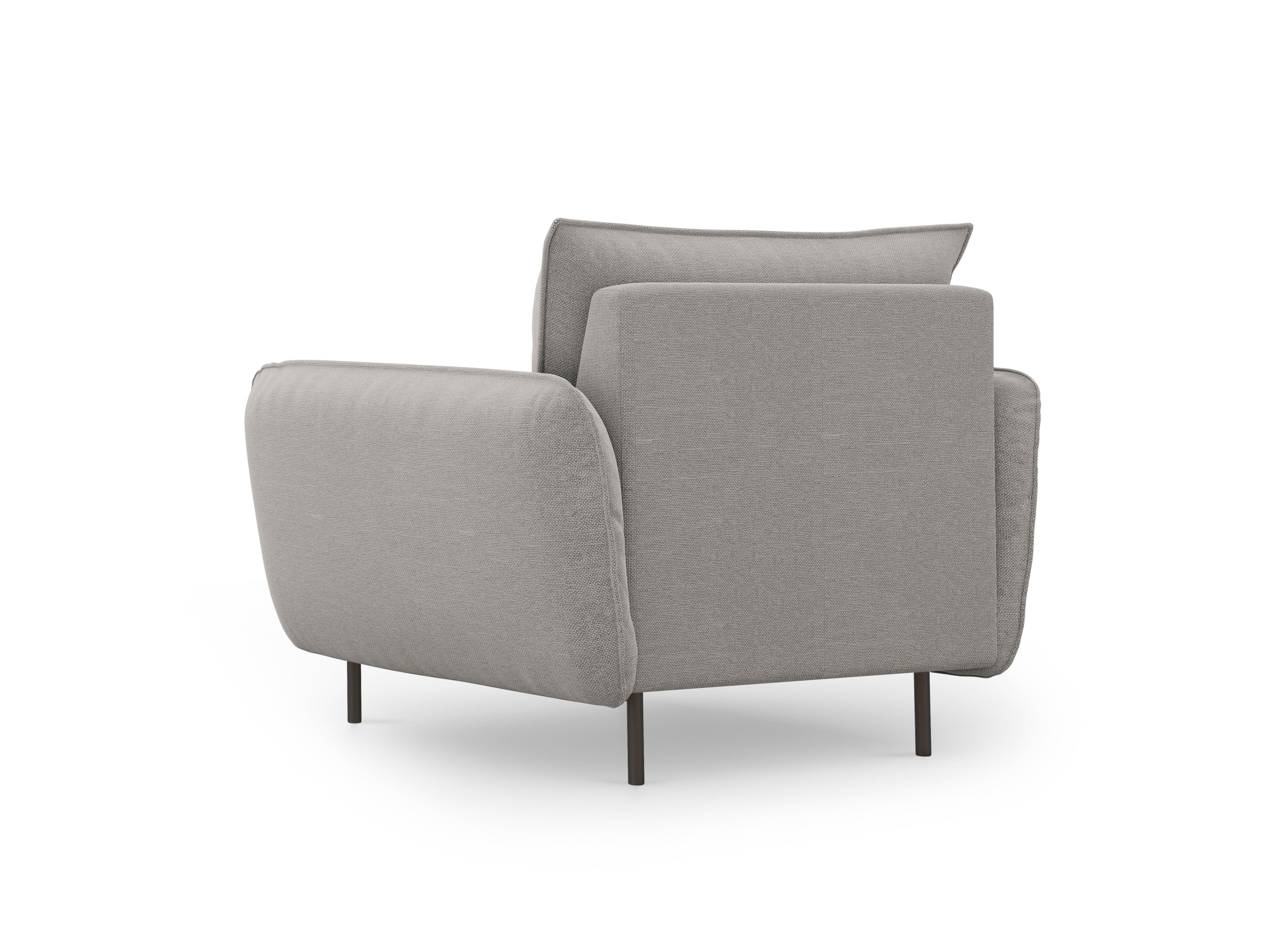 VIENNA armchair light grey with black base - Eye on Design