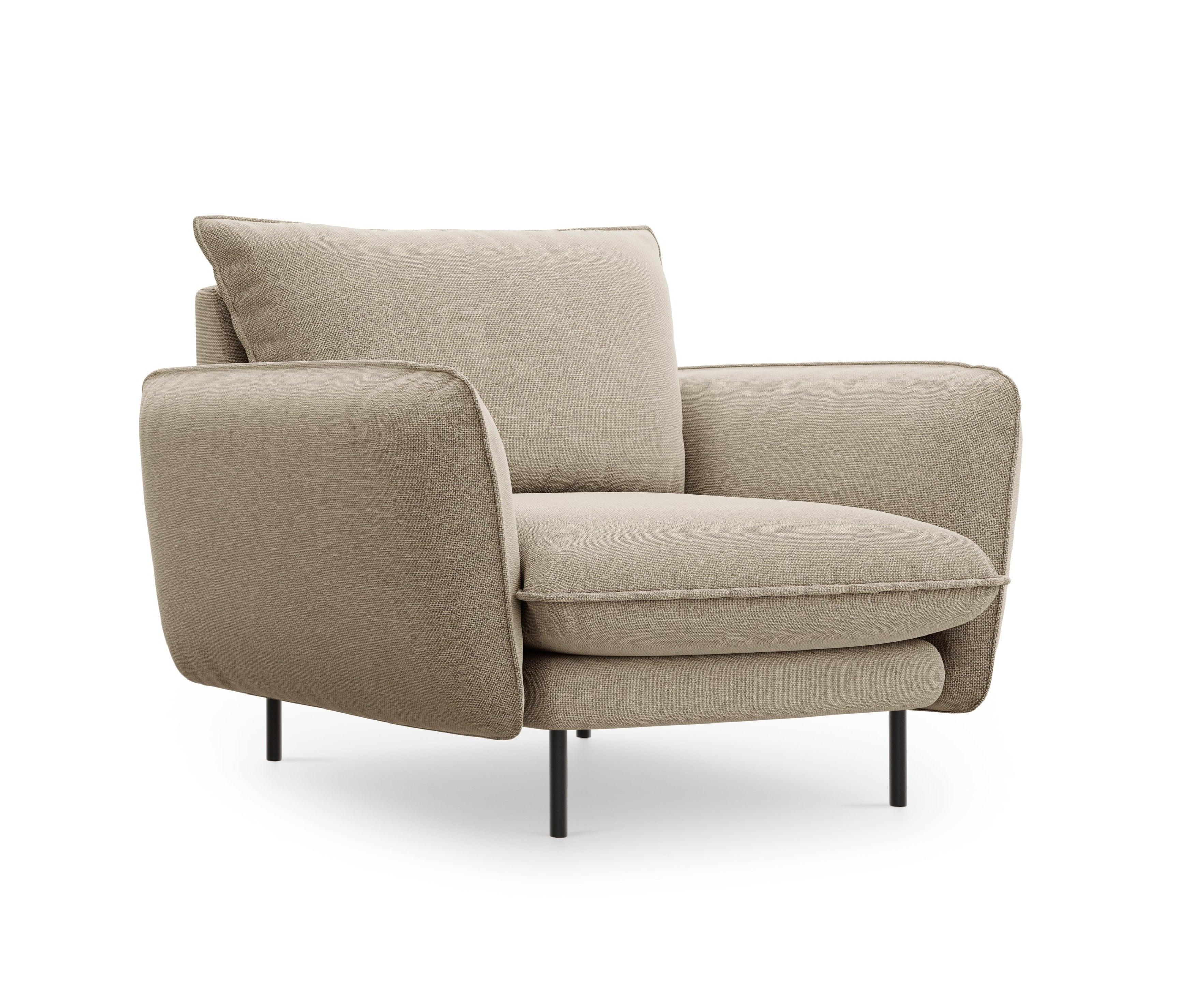 VIENNA beige armchair with black base - Eye on Design