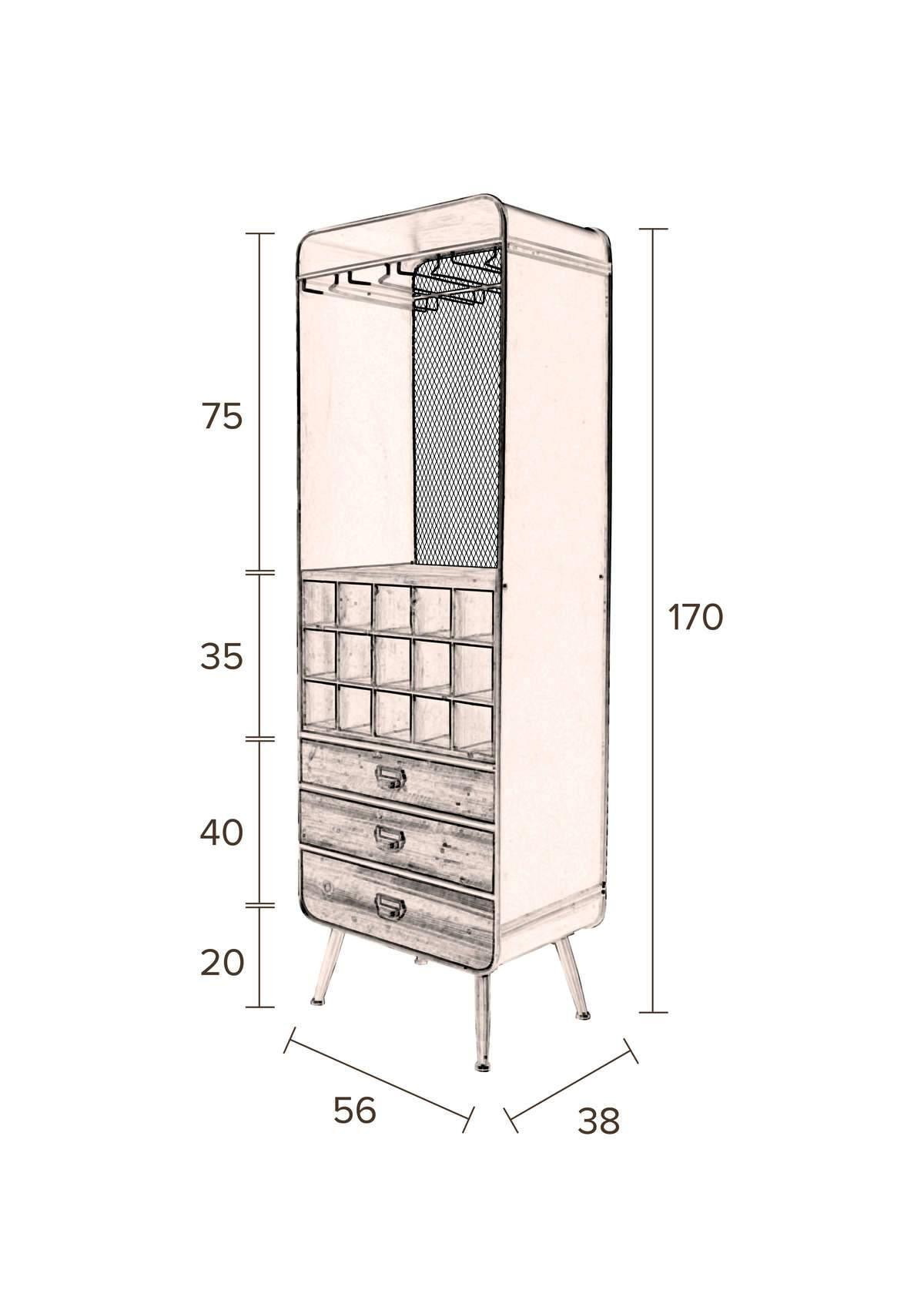 VINO wooden bar with iron base, Dutchbone, Eye on Design