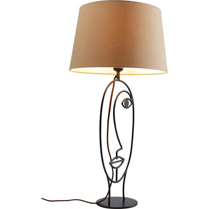 WIRE FACE table lamp with beige lampshade, Kare Design, Eye on Design